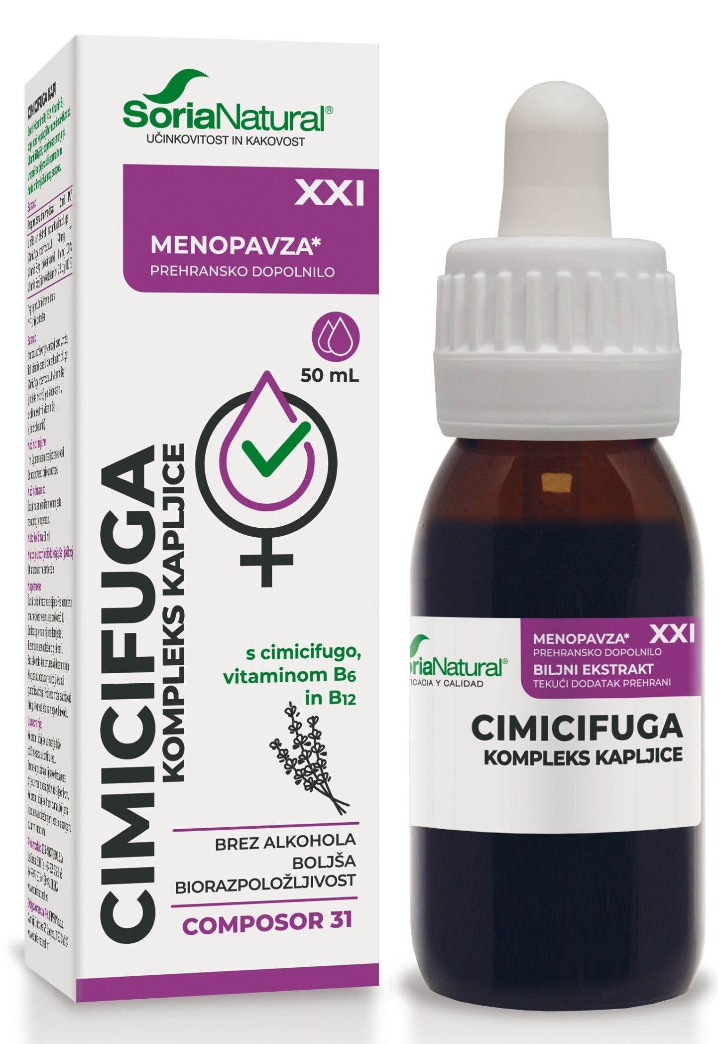 Cimicifuga Kompleks Kapljice za menopavzo