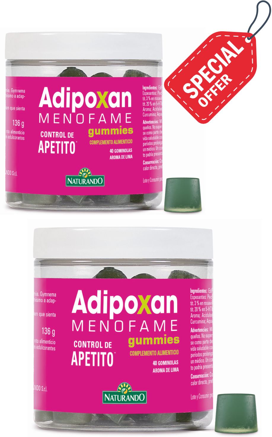 Paket Adipoxan gumijasti bonboni za nadzor nad lakoto