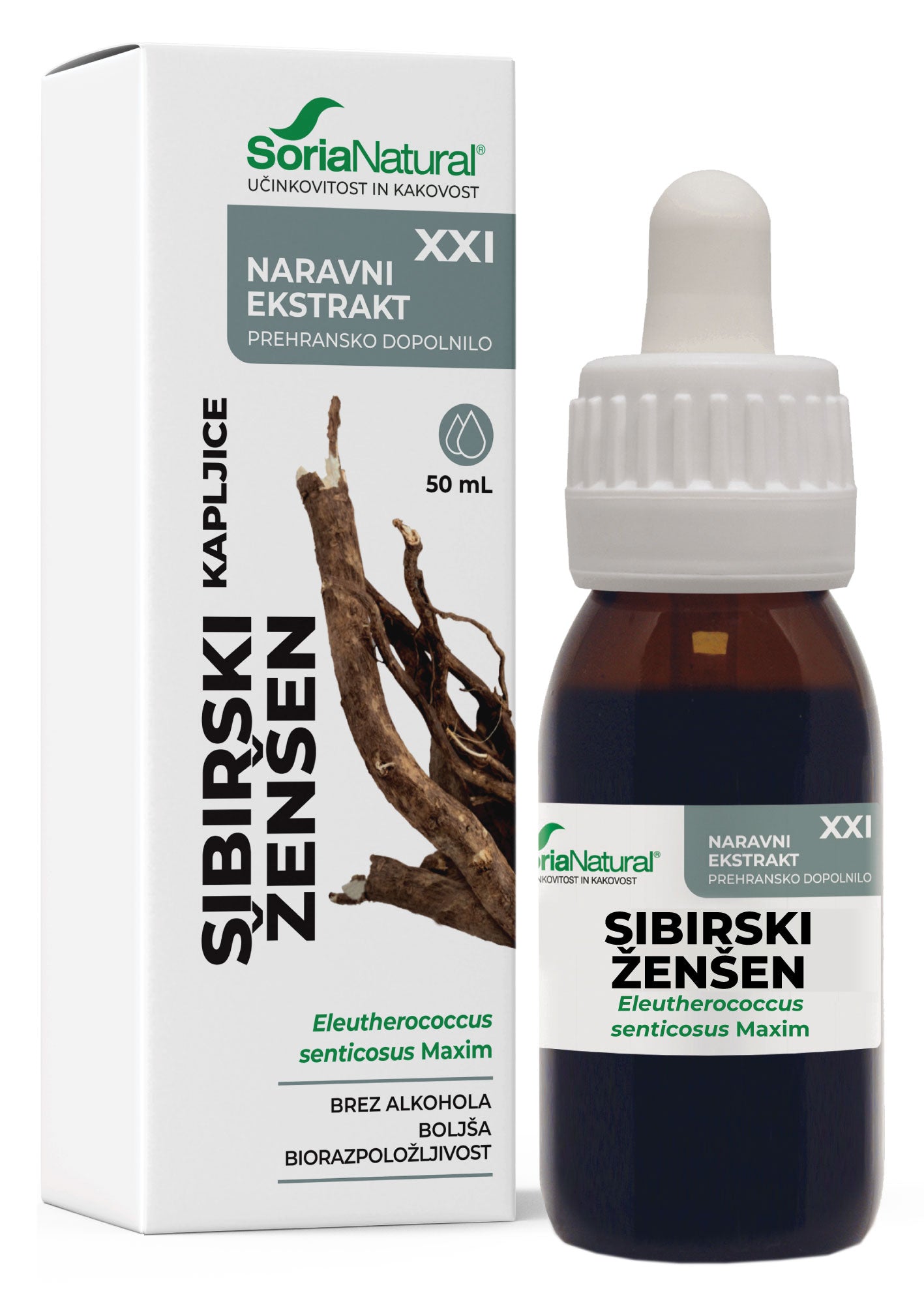 Sibirski ženšen XXI kapljice Soria Natural
