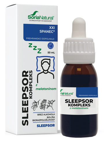 Sleepsor kompleks XXI kapljice z melatoninom Soria Natural