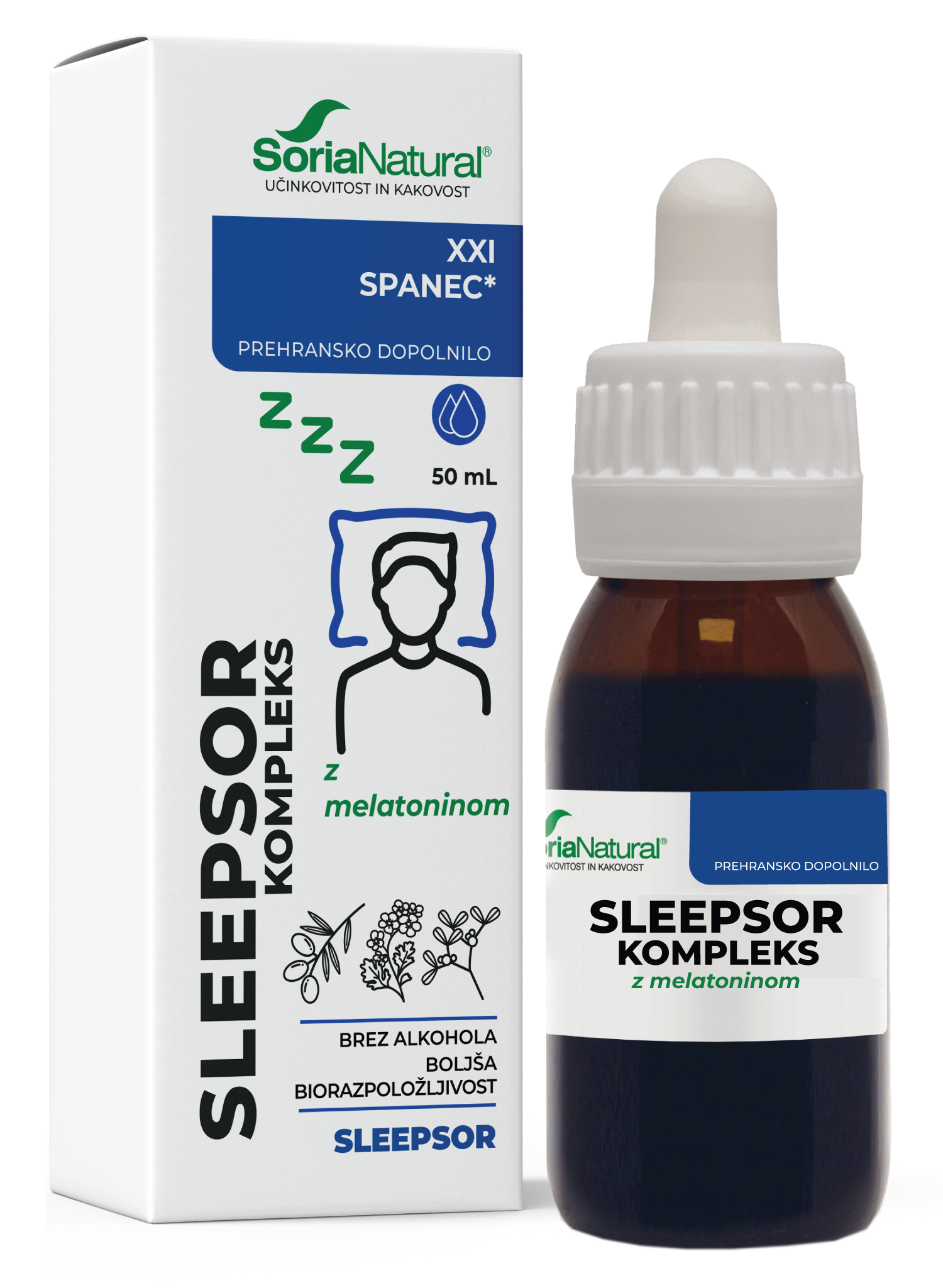 Sleepsor kompleks XXI kapljice z melatoninom Soria Natural